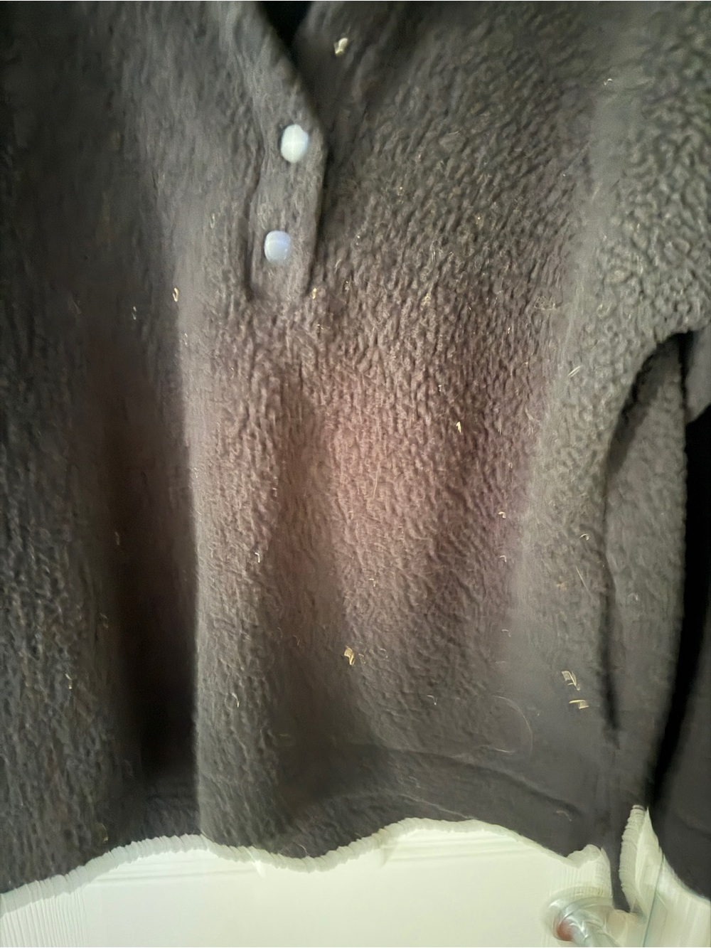aerie Black Sherpa Snap Pullover Hoodie - Picture 3 of 4